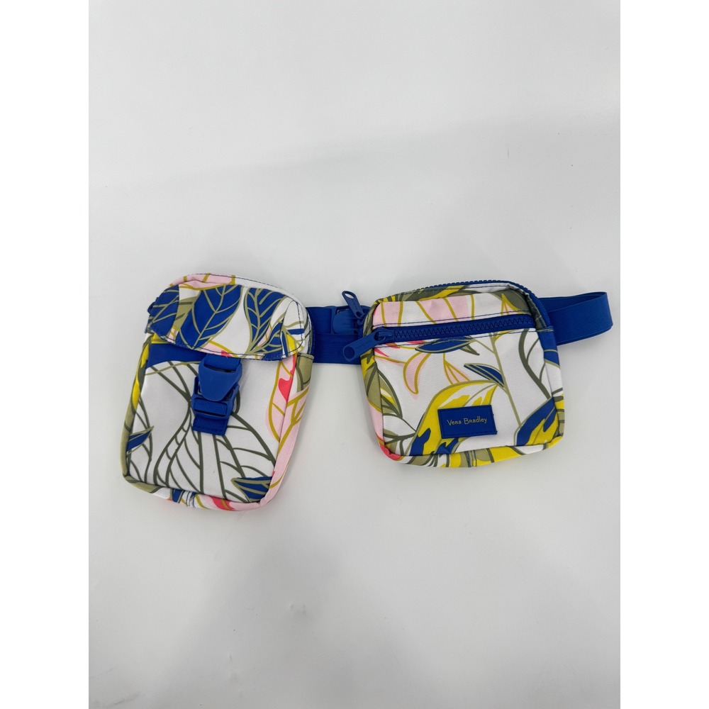 Vera Bradley Belt Bag‎ Women One Size Blue Rain Forest Leaves ReActive Sling